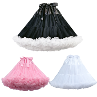 Lolita คอสเพลย์ผู้หญิง Underskirt สำหรับชุดแต่งงานเสื้อผ้า Kawai Fairy Maid สีชมพูสั้น ticoats Tutu Faldas Cupcake Dress