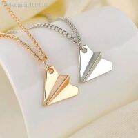 Fashion 3D Origami Plane Necklaces Simple Paper Tiny Aircraft Airplane Pendant Necklace For Women Minimalist Jewelry