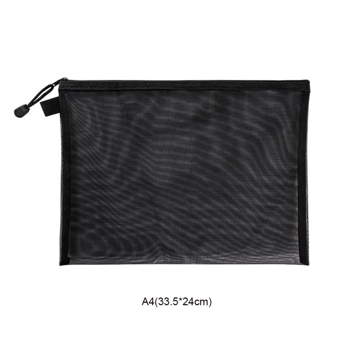 transparent-zipper-bag-filing-products-office-student-pen-bag-nylon-mesh-file-bag-a4-transparent-zipper-bag