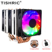 TISHRIC 46ท่อความร้อน CPU Cooler พัดลมหม้อน้ำ4 Pin PWM พัดลม RGB CPU พัดลมระบายความร้อนสำหรับ In LGA2011 115X 1700 775 X79 X99 AM3