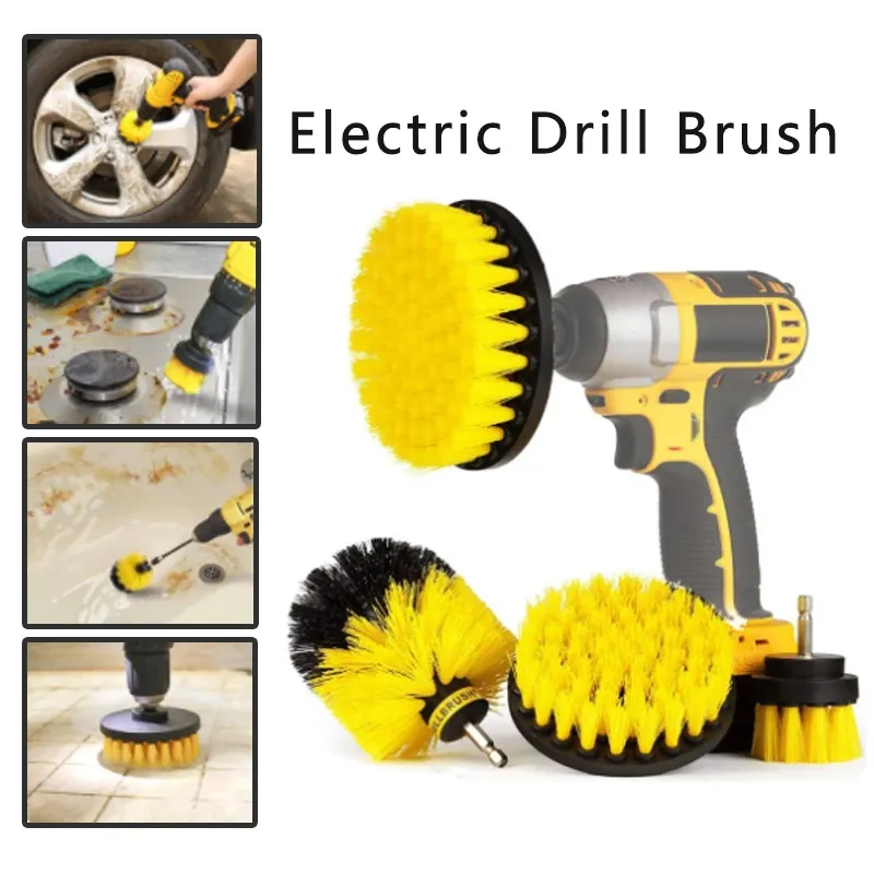 6/5/4/3pcs Drill Brush Power Scrubber Cleaning Brush Extended Long  Attachment Set All Purpose Drill Scrub Brushes Kit for Grout, Floor, Tub,  Shower, Tile, Bathroom and Kitchen Surface