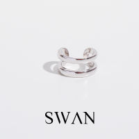 SWAN - Double Small Cuff ต่างหูหนีบเงินแท้ คล้องหู ไม่ต้องเจาะ ear cuff เงินเกลี้ยง