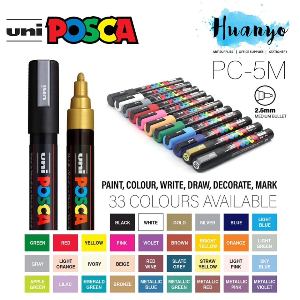 Posca Paint Marker Medium PC-5M Fluorescent Yellow