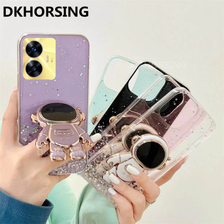 dkhorsing-ปลอกอ่อนแวววาวโปร่งใสสำหรับ-realme-c55nfc-c55พร้อมขายึดซิลิโคนเคสโทรศัพท์-realme-c55-nfc-2023ฝาหลัง-realmec55