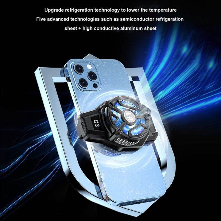 n7-silent-universal-mobile-phone-cooler-fan-portable-phone-radiator-case-game-cool-heat-sink-cooling-led-digital-display-type-c