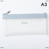 Kada กระเป๋าใส่ดินสอหนัง TPU ใสแบบเรียบง่ายสไตล์เกาหลีกระเป๋าใส่ดินสอกล่องใส่ปากกาสำหรับไปโรงเรียน