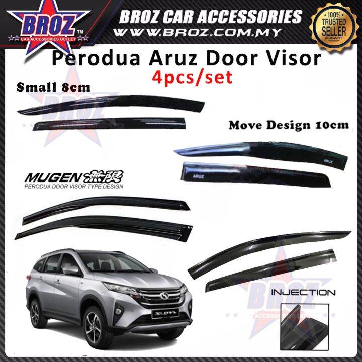 ♫Broz Aruz Air Press Window Door Visor Wind Deflector for Perodua Aruz ...