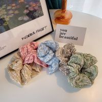 [COD] Korean version of simple pleated floral hair ring fabric creative flower large intestine ponytail rubber band accessories