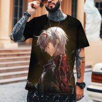 Cartoon Anime High-value Protagonist 3D Printing Pattern Mens T-shirt Round Neck High-quality Clothing Super Large Size S-5XL