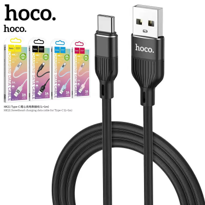 Hoco HK21 Data Cable สายชาร์จแบบลวด TPE 3A mAh สายชาร์จ Type-C USB 1เมตร (แท้100%)
