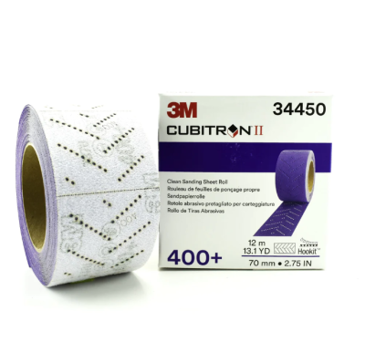 3M (1กล่อง) กระดาษทรายม้วนหลายรู หลังสักหลาด ขนาด 70 มิล x ยาว 12 เมตร Hookit Purple Clean Sanding Sheet Roll