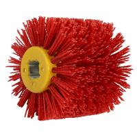 4X Red Abrasive Wire Drum Brushes Deburring Polishing Buffing Wheel for Furniture Wood Angle Grinder Adapter