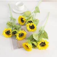 【DT】 hot  Home Decorative Artificial Flowers Yellow Sunflower Branches Plant Bedroom Decoration Simulation Sunflowers Fake Green Plants