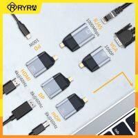 RYRA adaptor USB C ke DP/Mini konverter Ethernet Video 100 Mbps kabel 8K/4K/1080P adaptor kompatibel HDMI Tipe C PD 1000 W