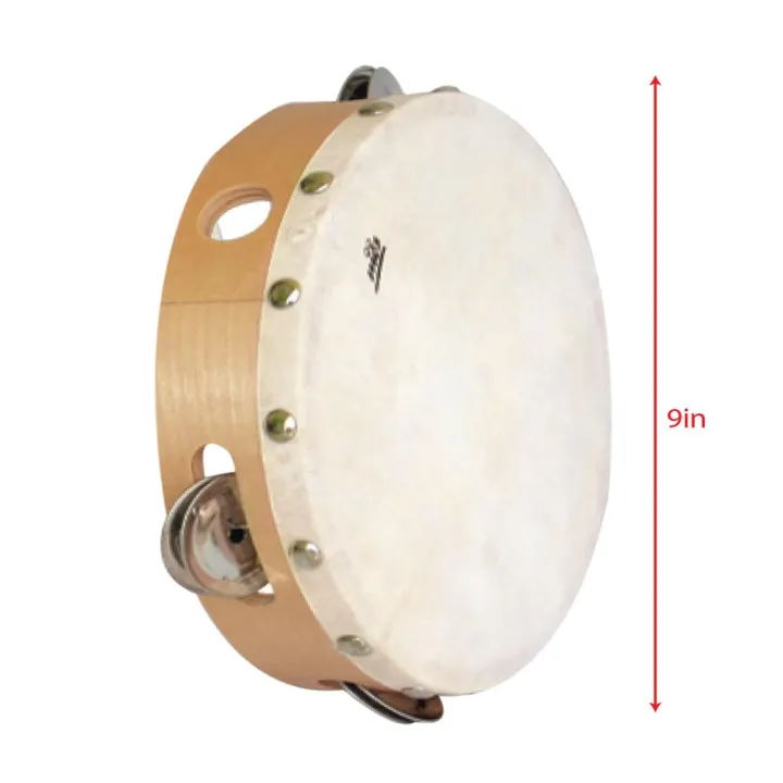 Tambourine With Skin 9" Inch Lazada