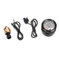 2In 52Mm Car Oil Pressure Gauge Meter Pointer 7-Colors Digital LED Meter With Sensor Car Accessory