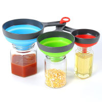 3PcsSet With 3 Size Kitchen Funnel Silicone Folding escopic Funne Powder Liquid Wide Mouth Jam Funnel Kitchen Utensils