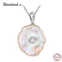 Shineland Natural Freshwater Pearl Women Baroque Necklace Elegant 925 Sterling Silver Pendants Party Gift Charm Jewelry Cheap