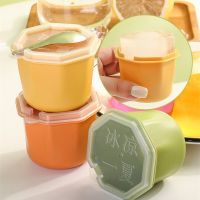 Mini Ice Cube Maker Square Ice Hockey Mold with Spoon Jelly Pudding Yogurt Ice Cube Tray Box Ice Cream Maker Tool Kitchen Gadget