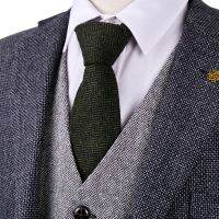 Wholesale Herringbone Solid Dark Green Navy Blue Brown Gray 2.76 quot; Men 39;s Ties Neckties Wool Casual Formal Business Free Shipping