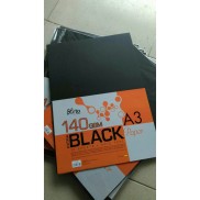 Xấp 10 tờ giấy vẽ màu đen BLACK PAPER CHEE WAH MALAYSIA khổ A3 ĐL 140gsm