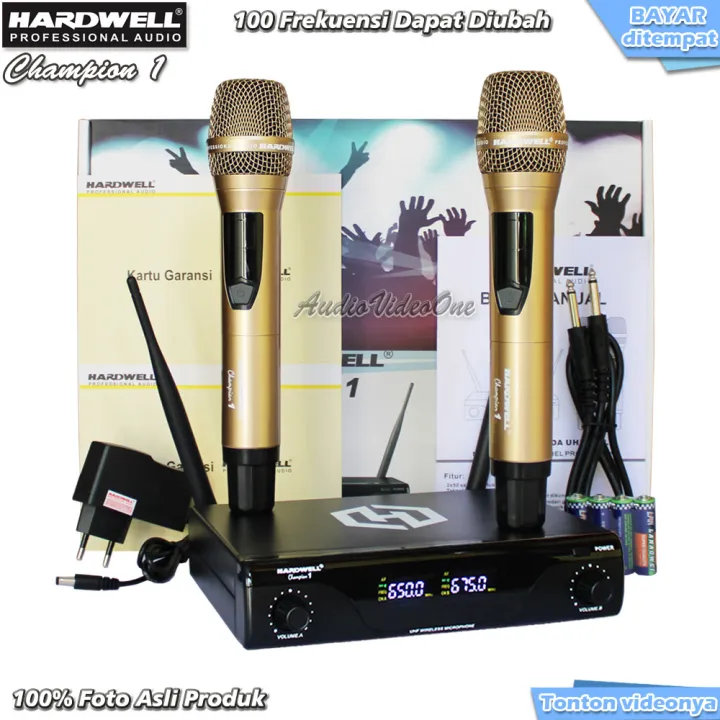 Mic Wireless HARDWELL CHAMPION 1 Microphone Vocal Mikrofon Nirkabel Mik
