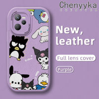 เคส Chenyyyka สำหรับ Realme C35 C31 Narzo 50A Prime เคสการ์ตูนน่ารักลาย Hello Kitty Kuromi เคสโทรศัพท์หนังแฟชั่นใหม่กันกระแทกเคสเลนส์เต็มเคสป้องกันกล้อง