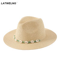 2022 Luxury Designer Shell Beach Hats For Women Summer Sun Hat White Panama Hats Ladies Elegant Straw Hats Beach Accessories