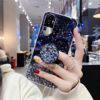 เคสมือถือใหม่2023สำหรับ OPPO Reno10 Pro Reno 10 Pro + Plus 5G ลายท้องฟ้าเต็มไปด้วยดวงดาวเลื่อมใสแวววาวเคสใส่โทรศัพท์ TPU Silicagel เคสกันกระแทกนุ่มพร้อมขาตั้งแบบพับได้