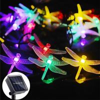 ❖ Solar Garlands Light 12m Dragonfly Snowflake Flower Solar Lamp Power LED String Fairy Lights Garden Christmas Decor for Outdoor