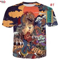 2023 newhx ญี่ปุ่น kimono สไตล์ Ukiyo-E 3D พิมพ์ผู้ชายผู้หญิงแฟชั่น Casual T เสื้อฤดูร้อน Graphic Tees Tops streetwe TO