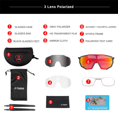 X-TIGER Cycling Glasses Polarized Outdoor Sports Men Sunglasses With Myopia Frame Bicycle Glasses Mens Women Cycling Eyewear