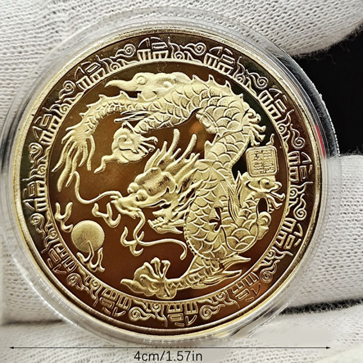 veli-shy-เหรียญทองมังกรใหม่ของขวัญที่ระลึกถึงเหรียญชุบทองมังกรมาสคอตของจีน