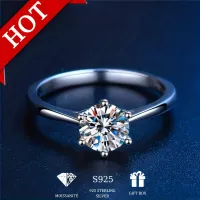 NianMiao 1/2/3/5ct Moissanite Ring 925 Sterling Silver Engagement Wedding Ring For Female Suitable For Banquet Party Official Occasions Anniversary Gift