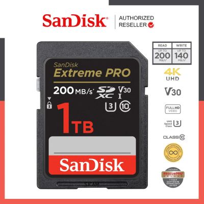 SanDisk Extreme Pro SD Card 1TB ( SDSDXXD-1T00-GN4IN ) ความเร็วอ่าน 200MB/s เขียน 140MB/s เมมโมรี่ แซนดิส รับประกัน Synnex lifetime