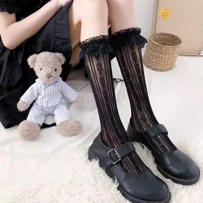 [ส่งเร็วพิเศษ!] สาวแฟชั่นลูกไม้ถุงน่องกลางตัด lolita ลูกไม้ถุงเท้าเด็ก ins น้ําขึ้นน้ําลงฤดูใบไม้ผลิฤดูร้อนบาง jk ญี่ปุ่นถุงเท้าลูกไม้น่ารัก
