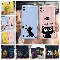 Ppgsa SA♈เคสกันกระแทกสำหรับ Realme C20 C11 2021เคสกันชนฝาหลังโทรศัพท์สำหรับ RealmeC20 C 20 RMX3063 Fundas การ์ตูนแมวกระบองเพชร6.5