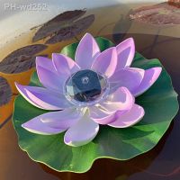 LED Solar Powered Flower Light Artificial Lotus Shape Floating Pond Garden Pool Lamp Led Night Light Solar Pool Light