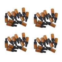 40Pcs 3Ml Empty Brown Glass Dropper Bottles with Pipette for Essential Oil