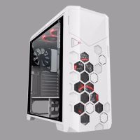 AZZA Full Tower Gaming Storm 6000 - White HURRICANE RGB LITE fan x4 (Tempered Glass)