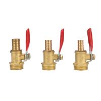 8/10/12mm Barbed Pipe Interface Brass Ball Valve 1/2" Male Thread Water Oil Air Gas Fuel Line Shut off Valve Garden Water Switch Valves