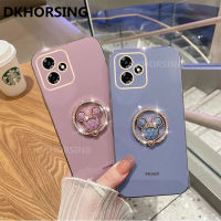 DKHORSING เคสมือถือชุบโลหะใหม่สำหรับ Realme C53การ์ตูนกล้องรูปแบบน่ารักปลอกอ่อนปกป้อง2023 REALMEC53กับผู้ถือแหวน