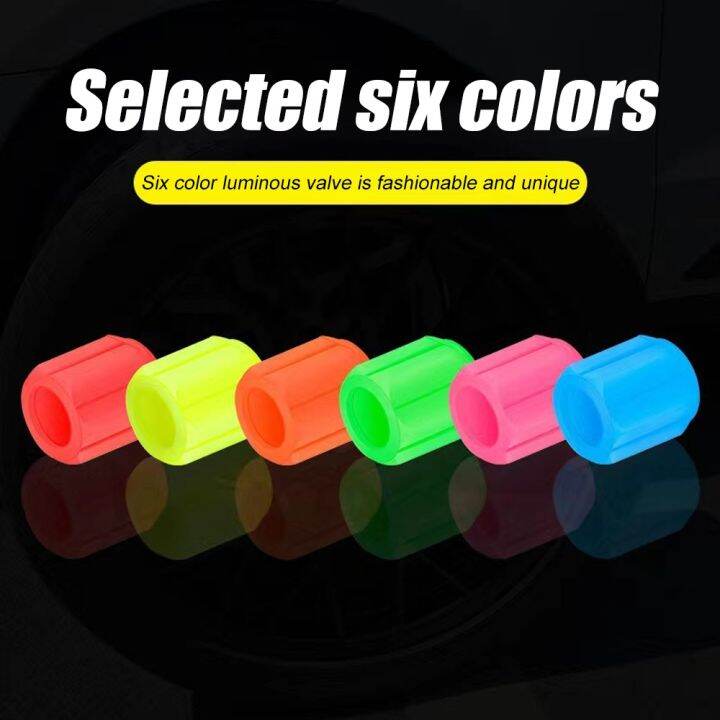 4-8-16pcs-universal-fluorescent-luminous-tire-valve-stem-covers-car-tire-valve-cap-green-yellow-blue-red-fluorescent-powder-new