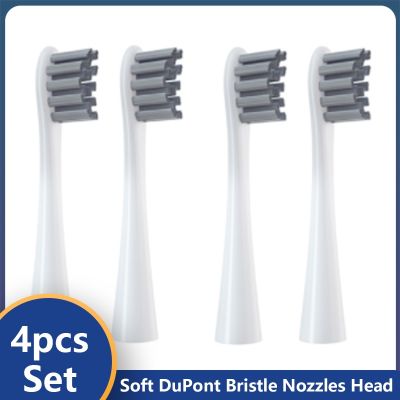 4PCS Soft DuPont Replacement Heads For Oclean X/ X PRO/ Z1/ F1 Gray Brush Heads Sonic Electric ToothbrushBristle Vacuum Nozzles