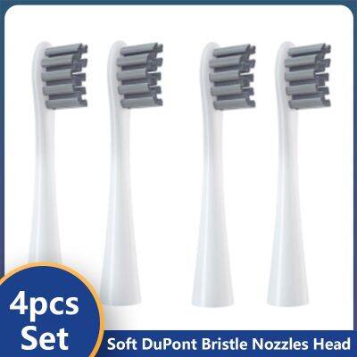 4PCS Soft DuPont Replacement Heads For Oclean X/ X PRO/ Z1/ F1 Gray Brush Heads Sonic Electric ToothbrushBristle Vacuum Nozzles