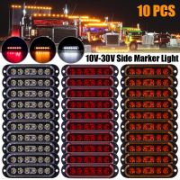 10PCS 12V 24V 6 LED Side Marker Lights Warning Light Auto Car External Lights Trailer Truck Lorry Clearance lamp Red Amber White