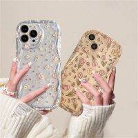 เคสสำหรับ iPhone 15 Pro Max iPhone 14 13 12 11 Pro Max XR 7Plus 6S 7 8 6 Plus X XS Max Painting Oil Crush Tulip เต็มรูปแบบ3D นิ่มขอบคลื่น TPU เคสลายดอกไม้โทรศัพท์