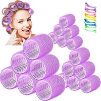 Self-Grip Hair Rollers Heatless Hair Curlers No Heat Hair Bang Volume Self-adhesive Hook &amp;amp Loop DIY Styling Tool Random Color Cleaning Tools