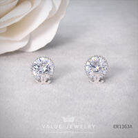 Value Jewelry ER1363 กว้าง1cmยาว1.2cm เครื่องประดับเพชรCZ เกรดพรีเมี่ยม หนีบ ห่วง ระย้า คริสตัล เพชร  สร้อยข้อมือ สร้อยคอ แหวน