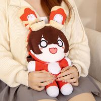 Genshin ตุ๊กตากระต่ายบารอนกระต่าย16IN Plushie Boneka Mainan ตุ๊กตากระต่ายสีเหลืองอำพันชุดคอสเพลย์ผู้หญิงอุปกรณ์สำหรับแฟนๆ